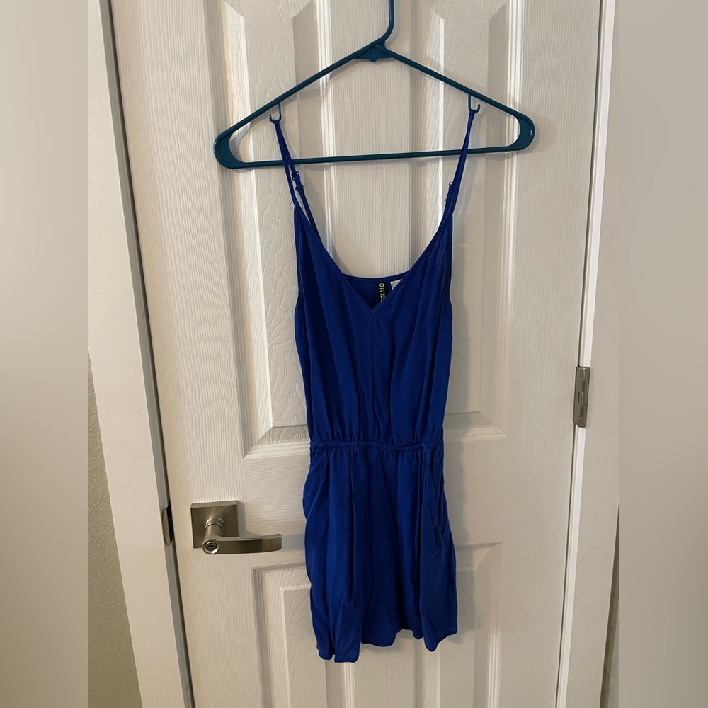 Blue romper with pockets